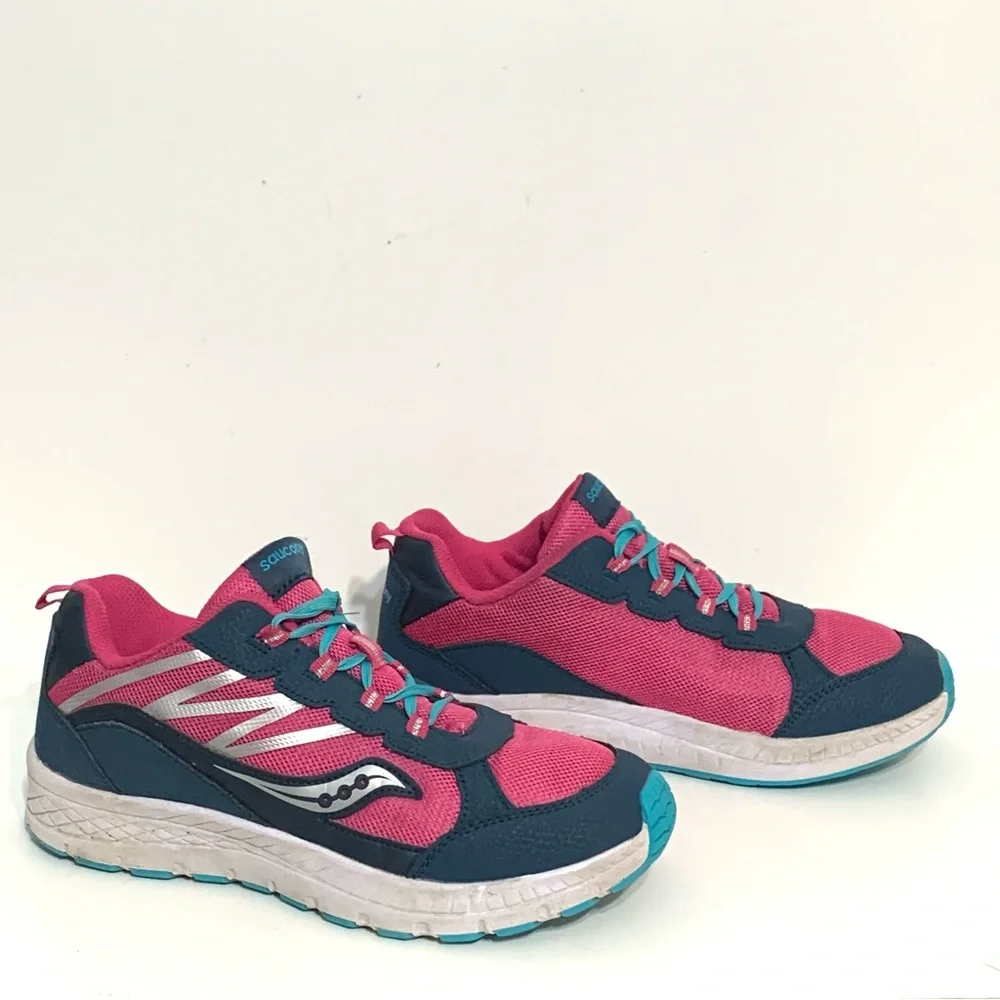 Saucony Dash Navy Pink Youth Shoes Sneakers Size 6 Blue Silver